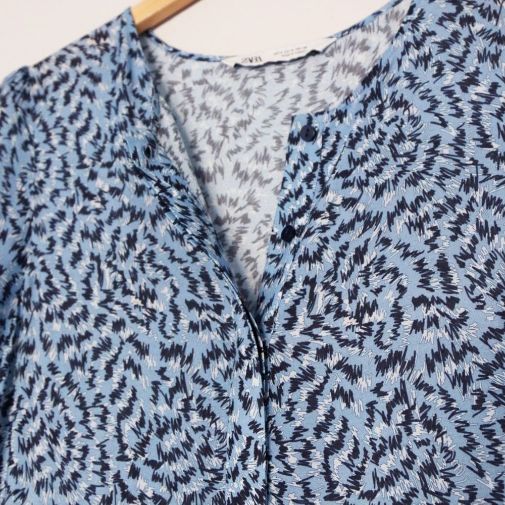 Zara Blue Angel Long Sleeve Prairie Tiered Midi Maxi Dress S Blogger's Favorite - Picture 11 of 15